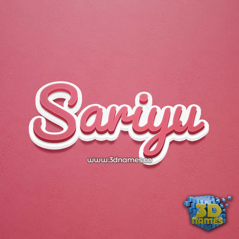 sariyu in Red Scribble style - 3D name wallpaper