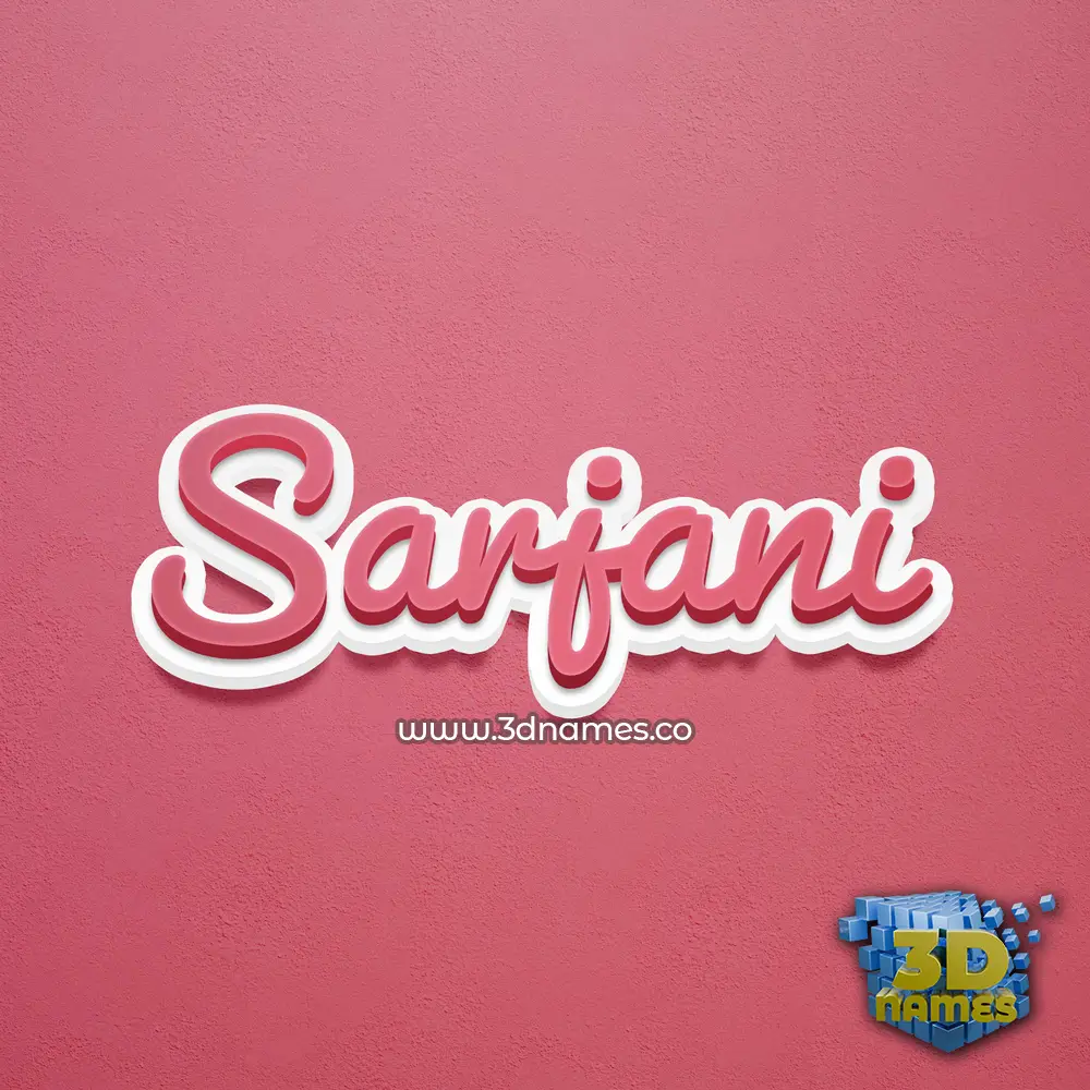 sarjani in Red Scribble style - 3D name wallpaper