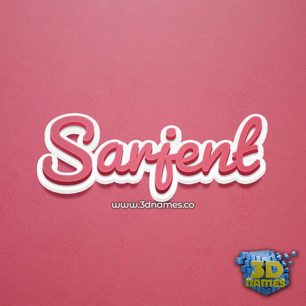 sarjent in Red Scribble style - 3D name wallpaper