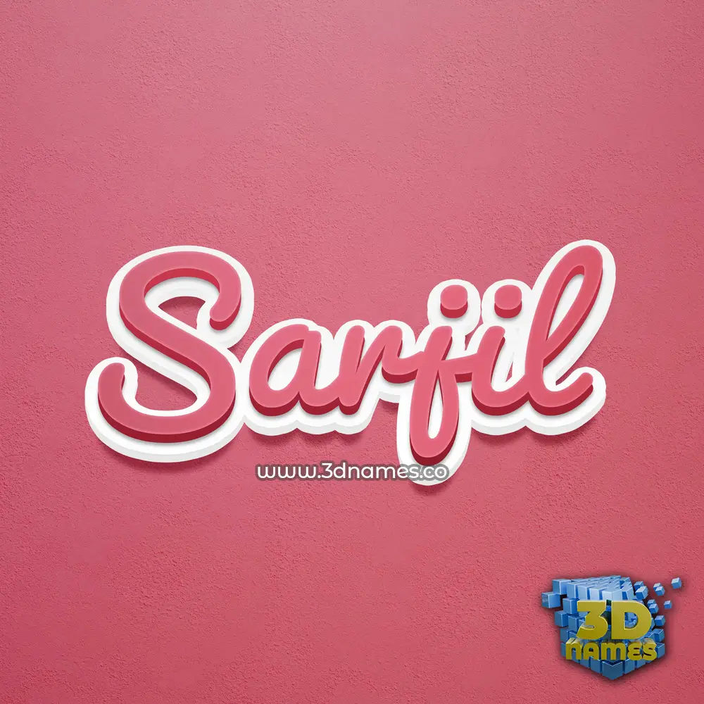 sarjil in Red Scribble style - 3D name wallpaper