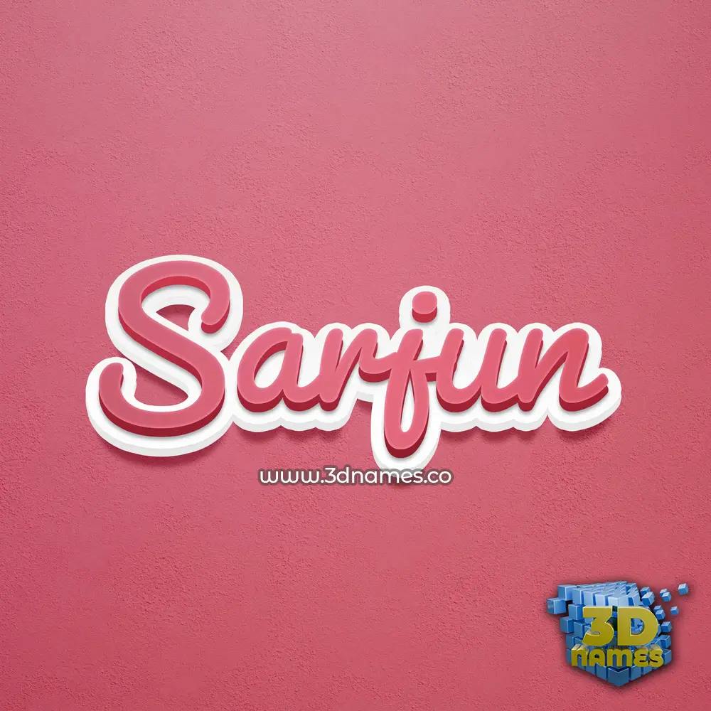 sarjun in Red Scribble style - 3D name wallpaper