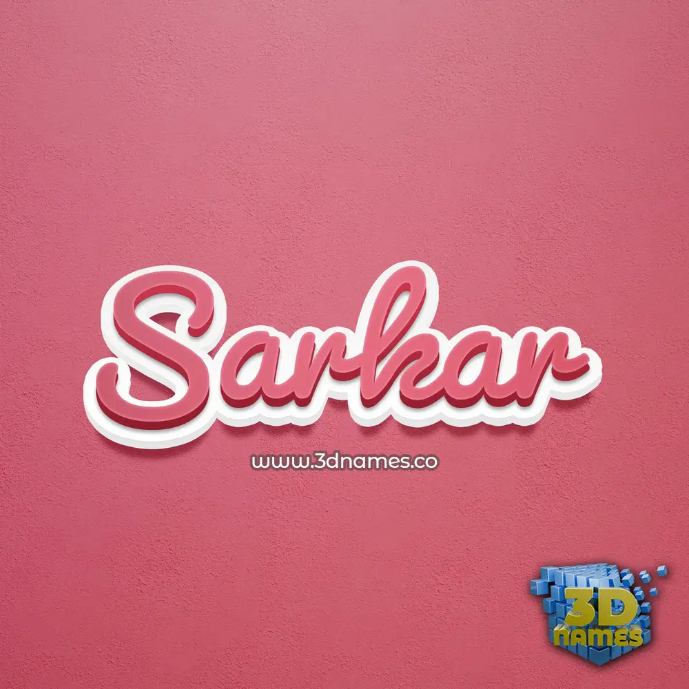 sarkar in Red Scribble style - 3D name wallpaper