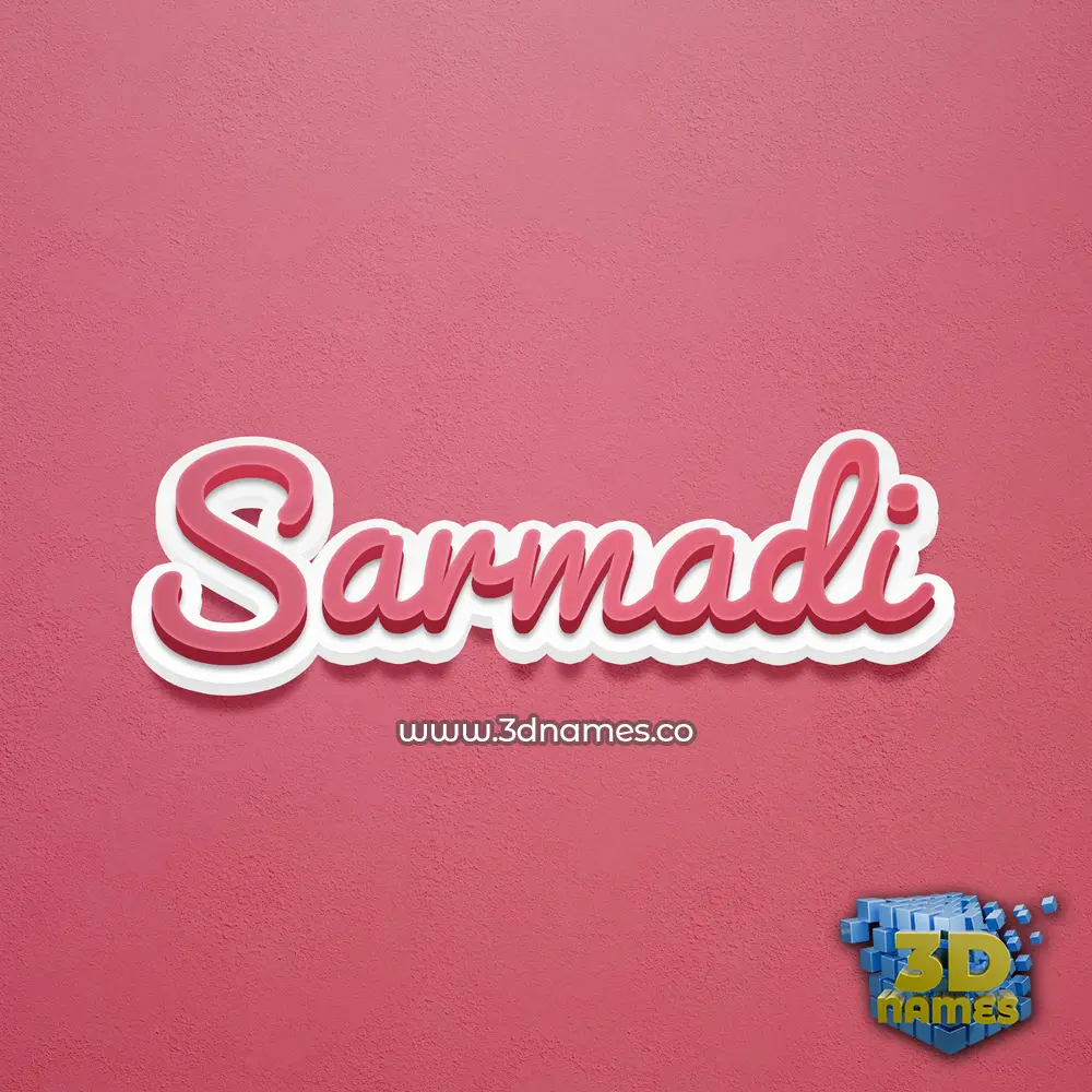 sarmadi in Red Scribble style - 3D name wallpaper