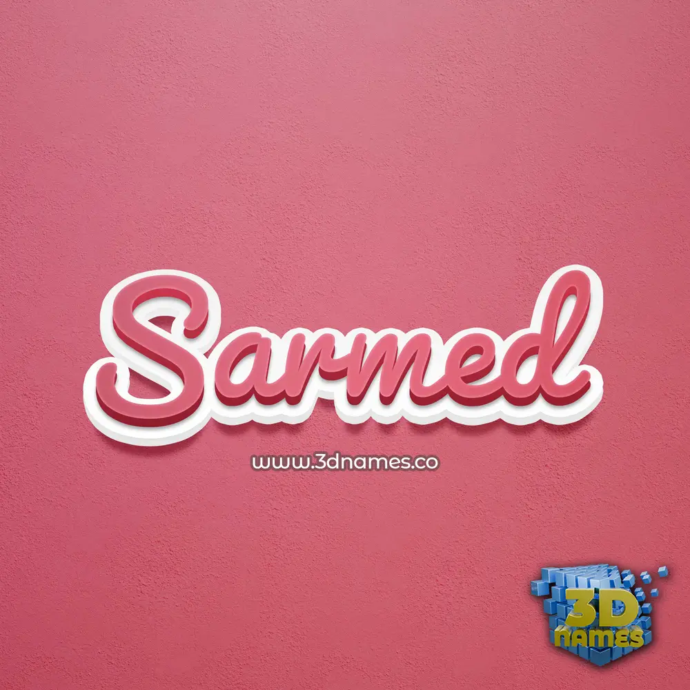 sarmed in Red Scribble style - 3D name wallpaper