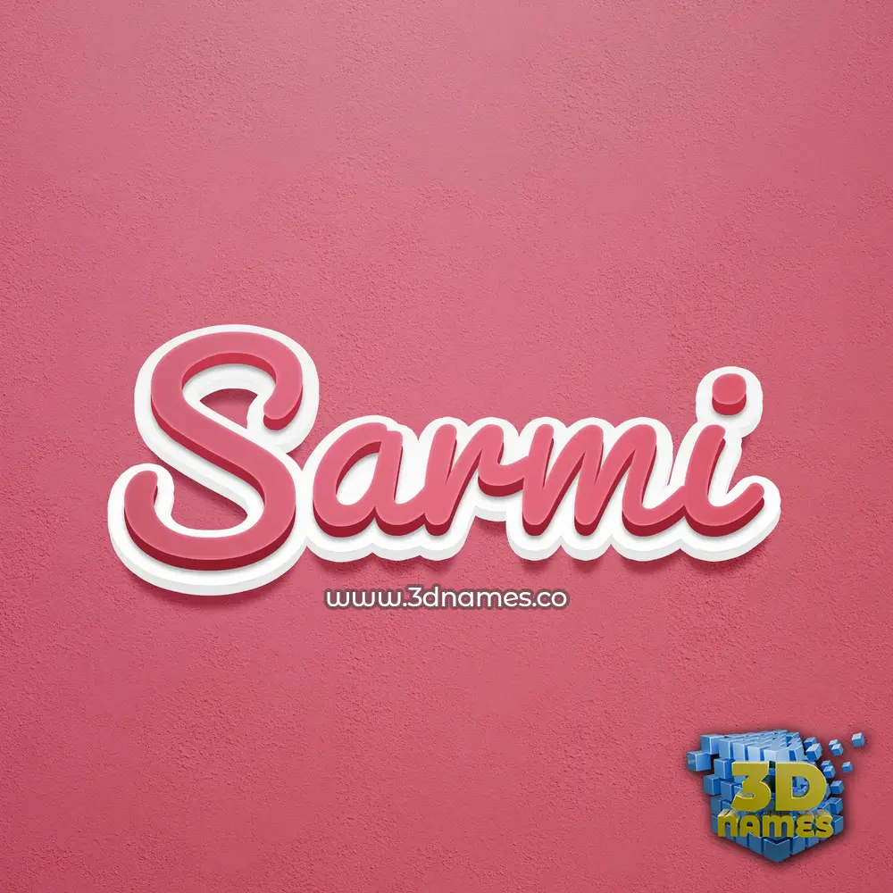 sarmi in Red Scribble style - 3D name wallpaper