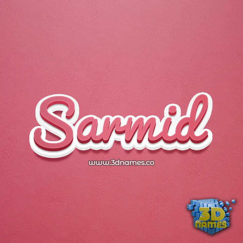sarmid in Red Scribble style - 3D name wallpaper