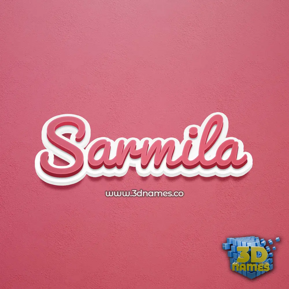 sarmila in Red Scribble style - 3D name wallpaper