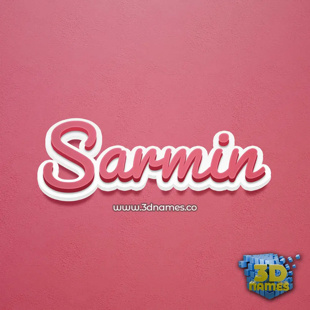 sarmin in Red Scribble style - 3D name wallpaper