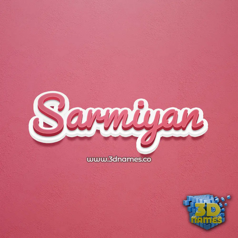 sarmiyan in Red Scribble style - 3D name wallpaper