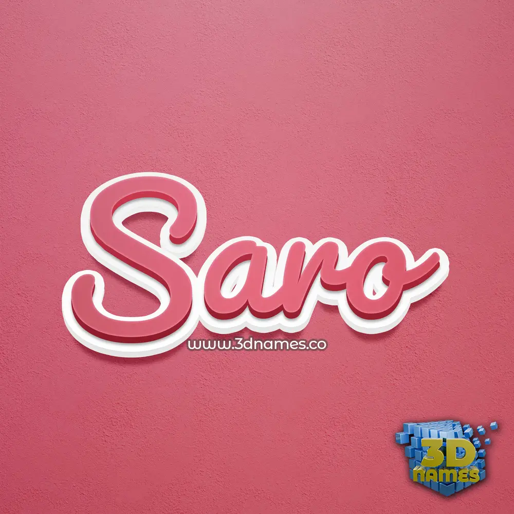 saro in Red Scribble style - 3D name wallpaper