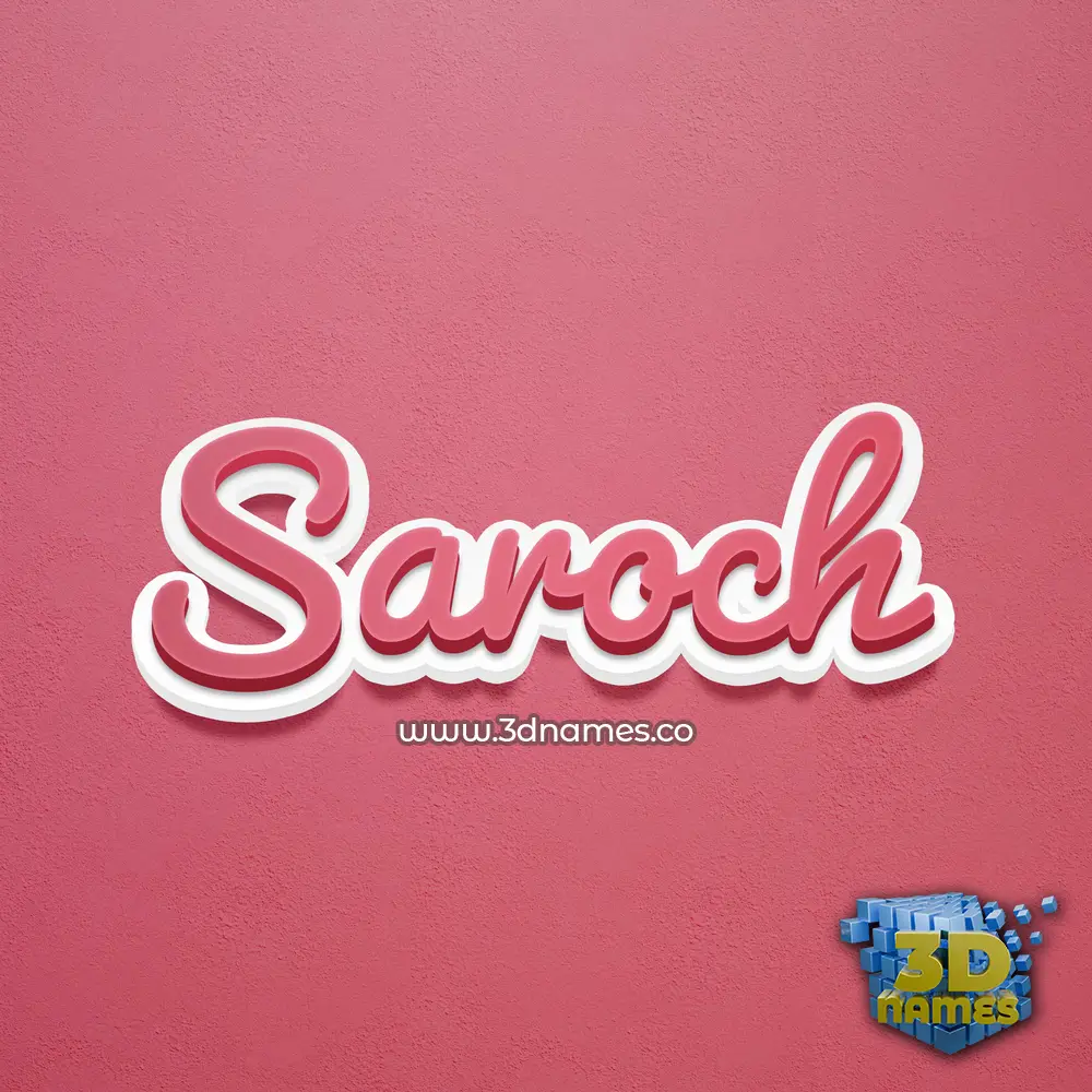 saroch in Red Scribble style - 3D name wallpaper