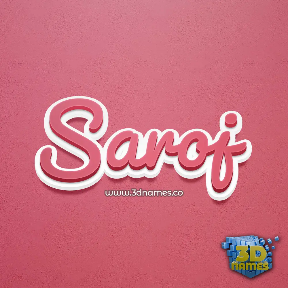 saroj in Red Scribble style - 3D name wallpaper