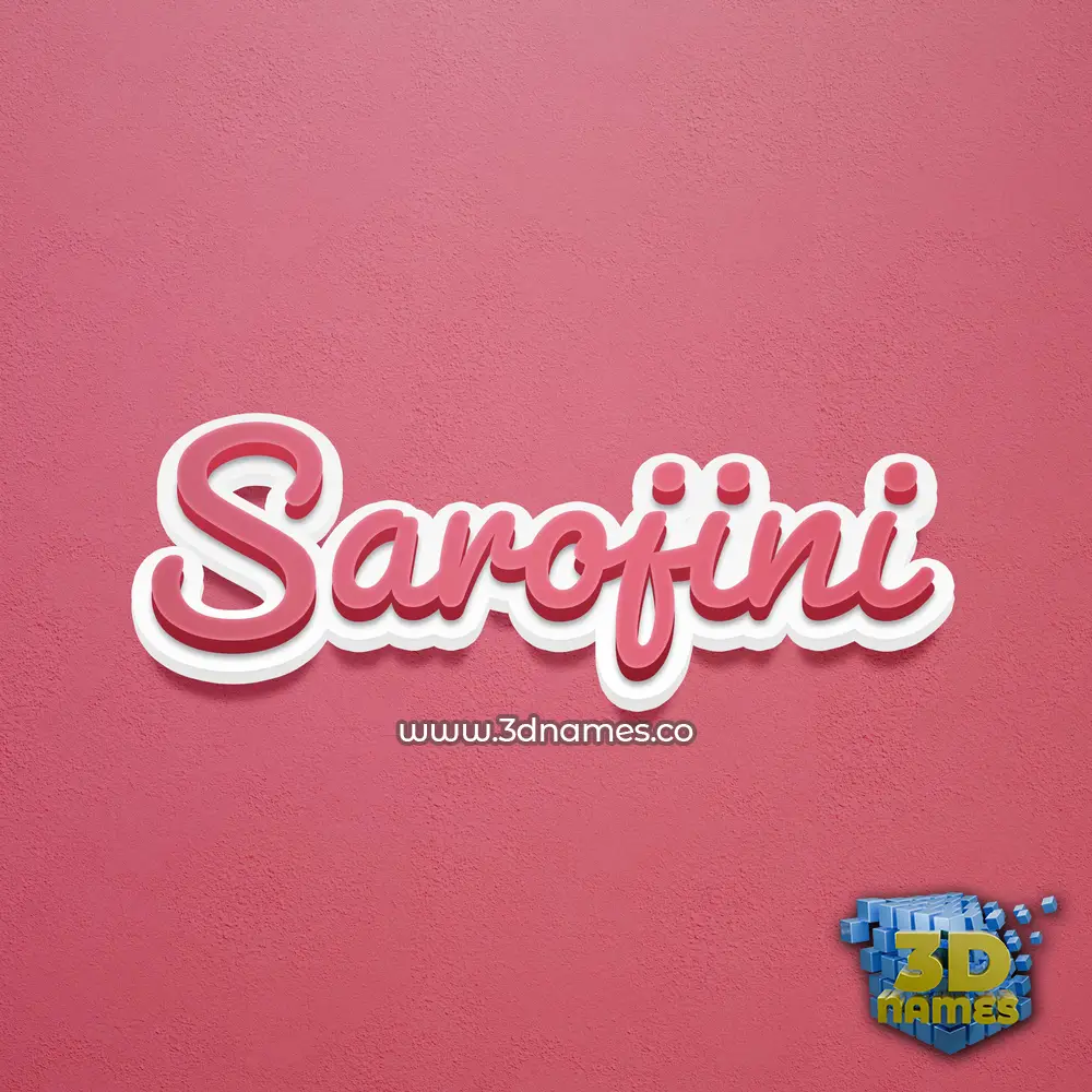 sarojini in Red Scribble style - 3D name wallpaper