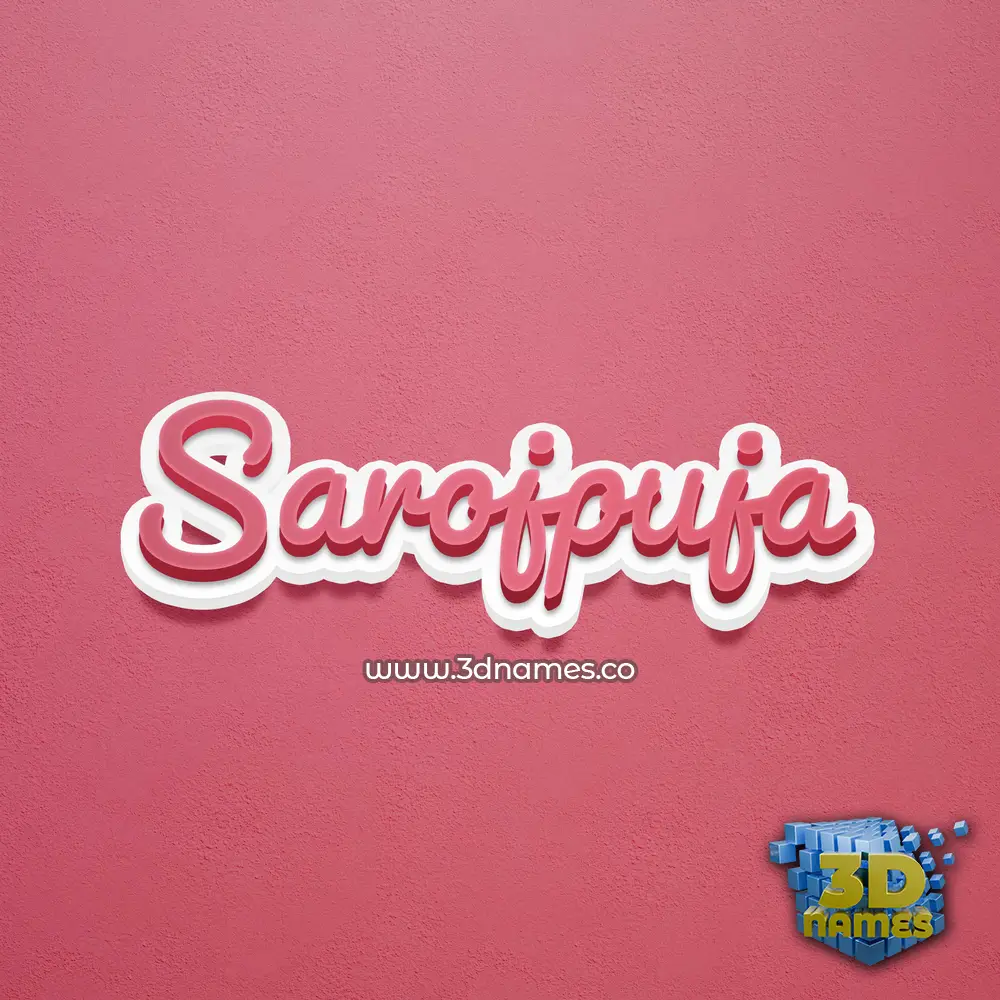 sarojpuja in Red Scribble style - 3D name wallpaper