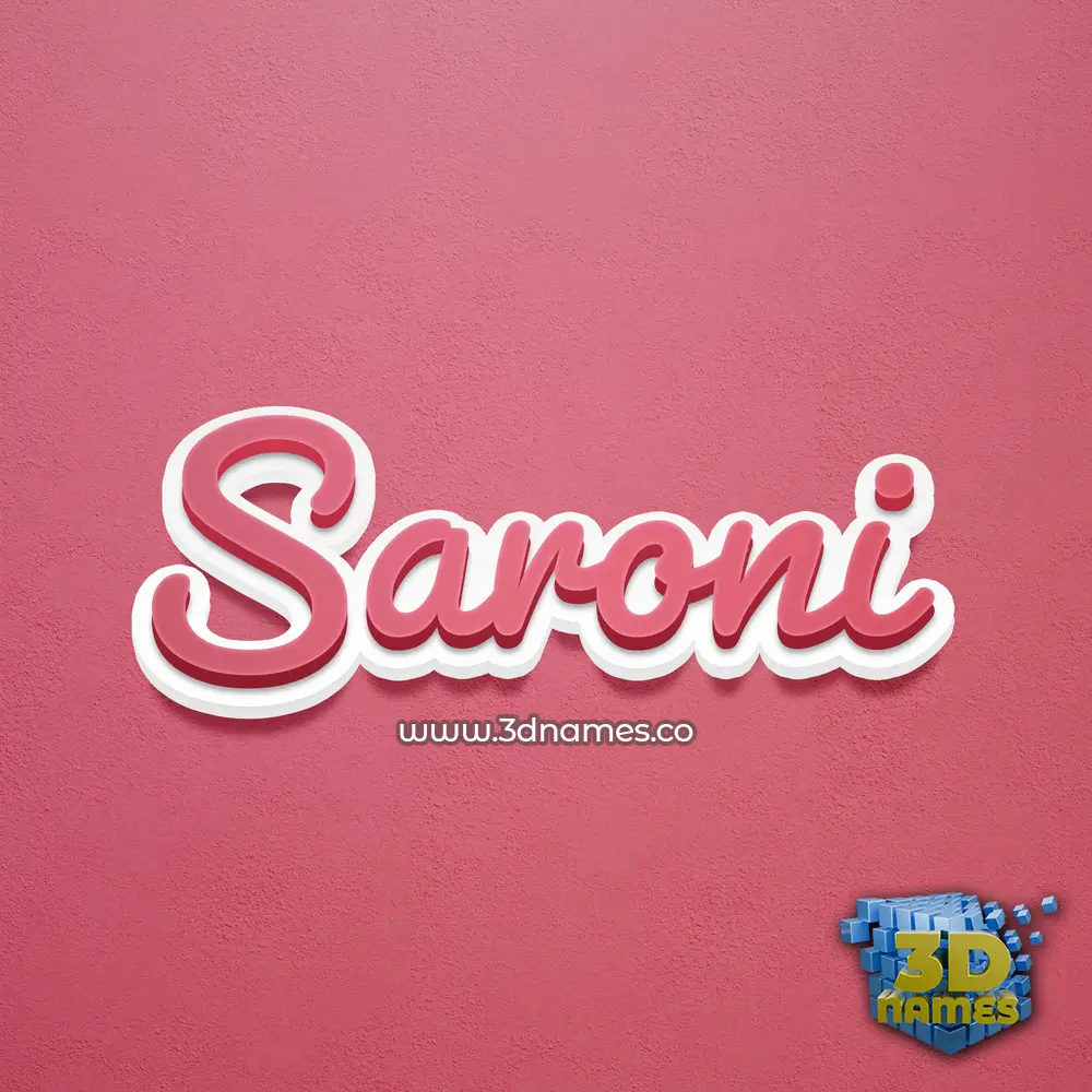 saroni in Red Scribble style - 3D name wallpaper