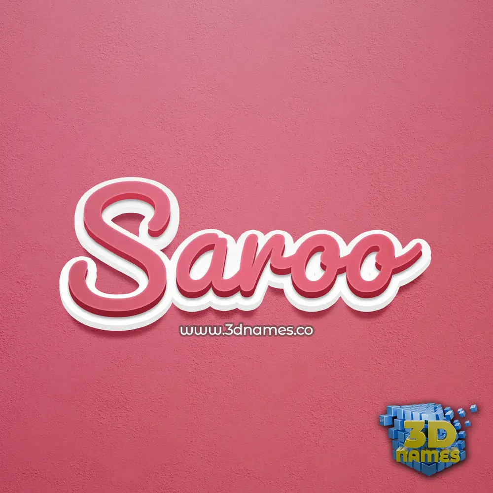 saroo in Red Scribble style - 3D name wallpaper