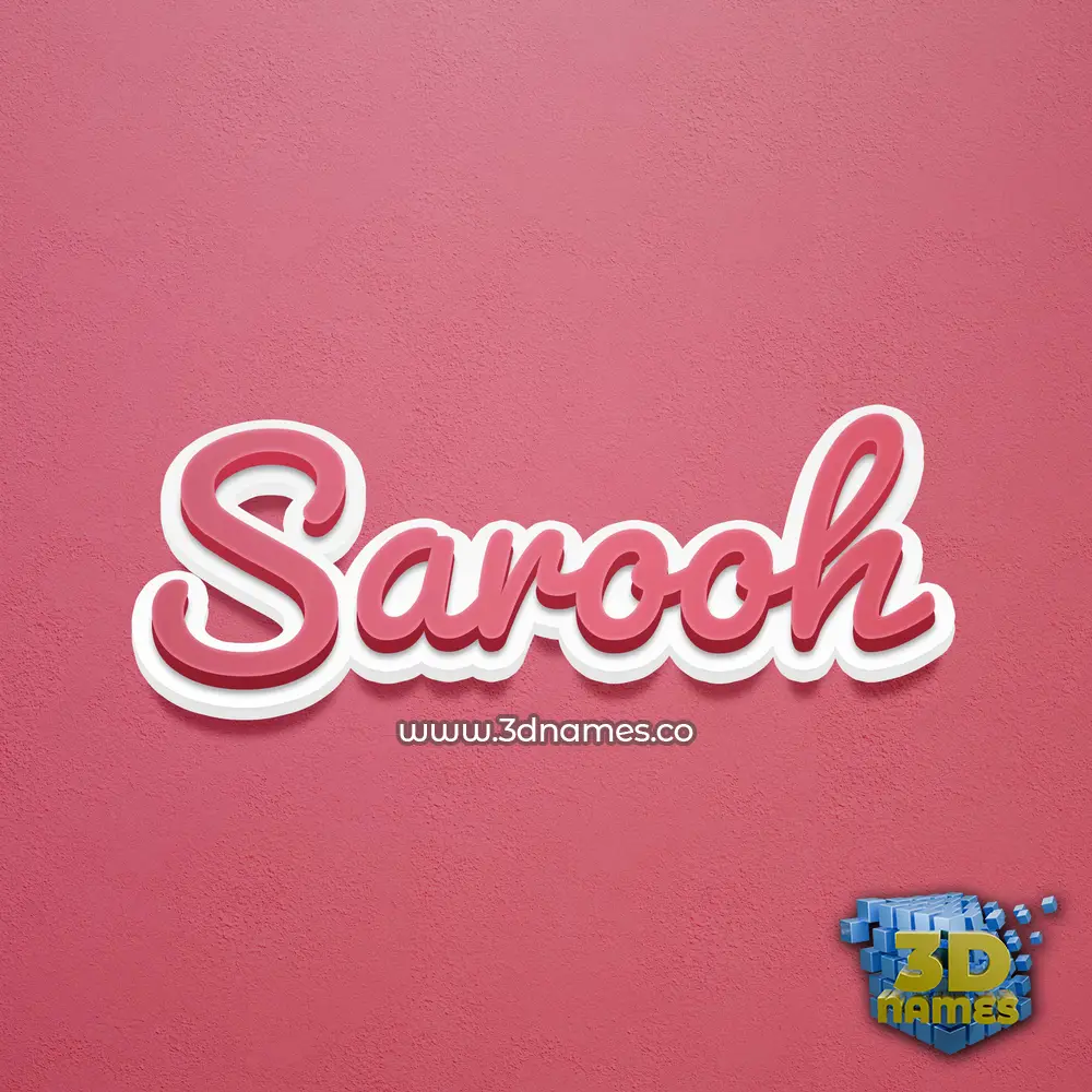 sarooh in Red Scribble style - 3D name wallpaper
