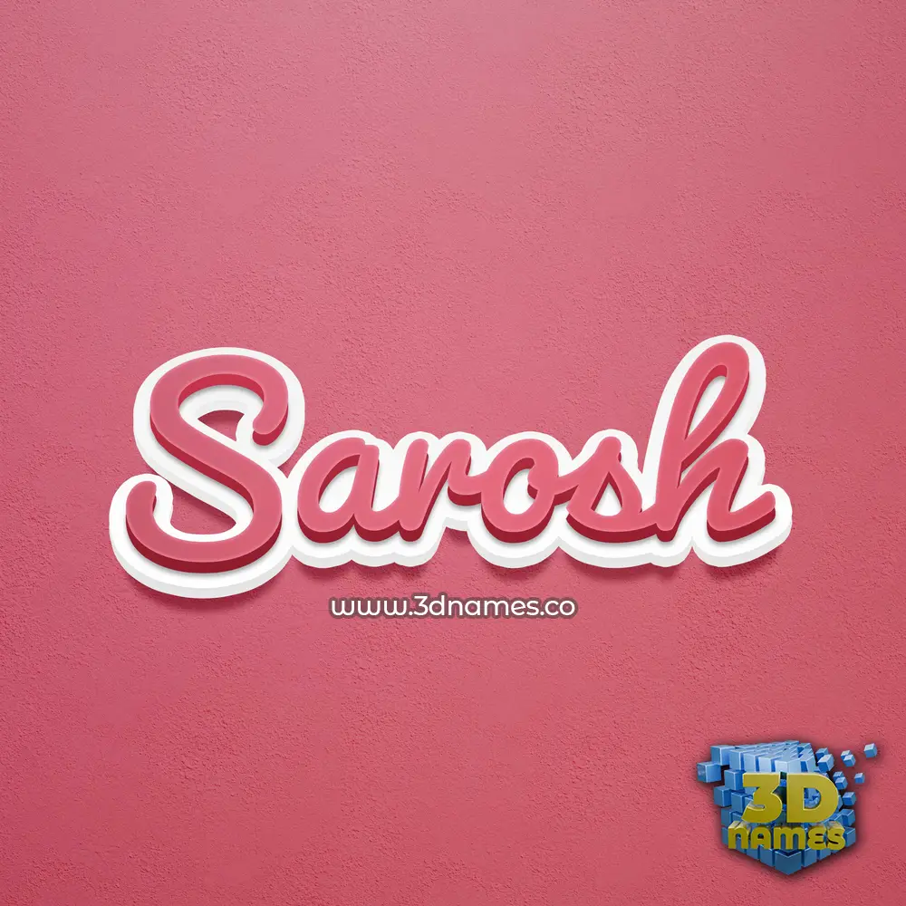 sarosh in Red Scribble style - 3D name wallpaper