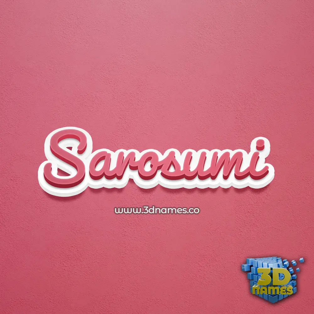 sarosumi in Red Scribble style - 3D name wallpaper