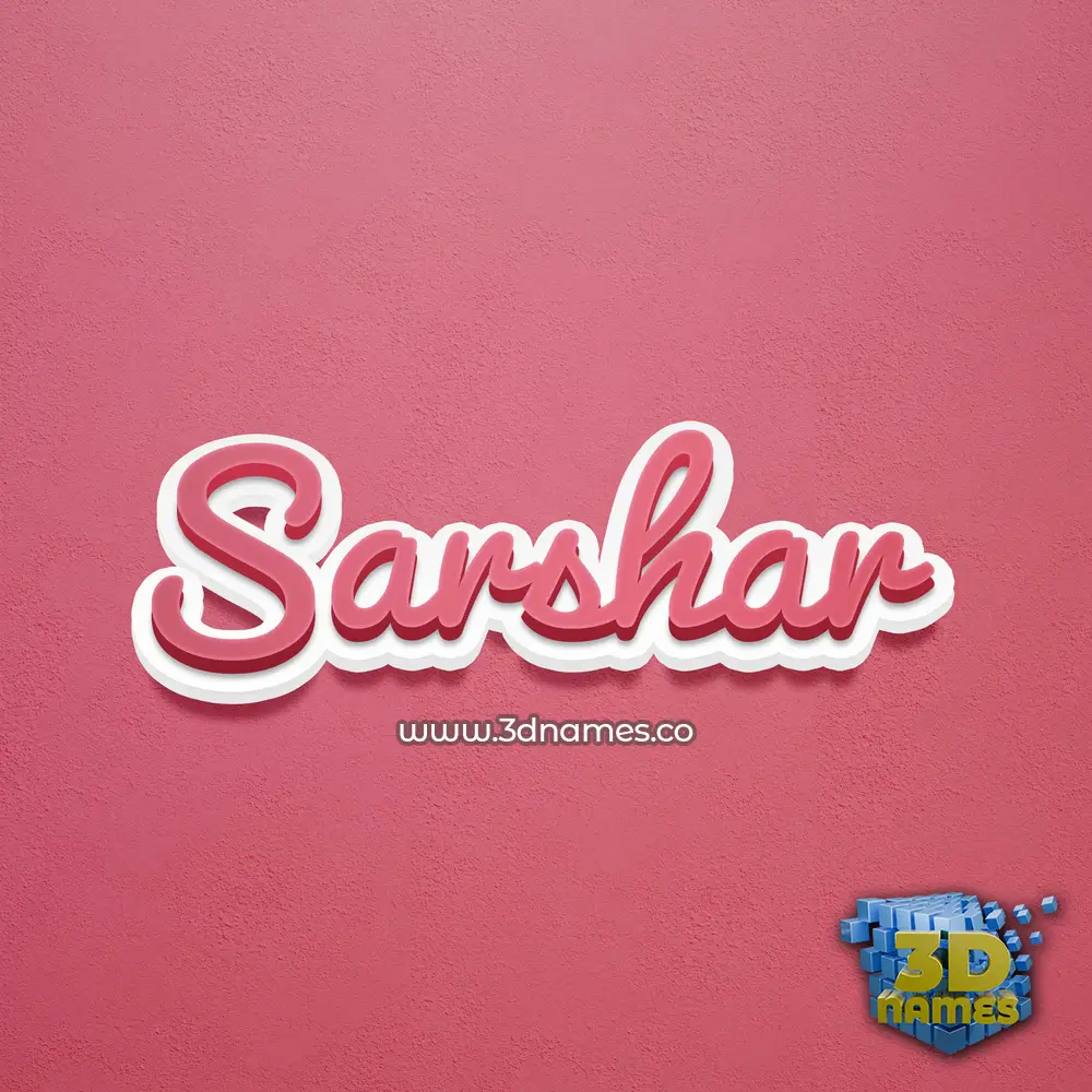 sarshar in Red Scribble style - 3D name wallpaper