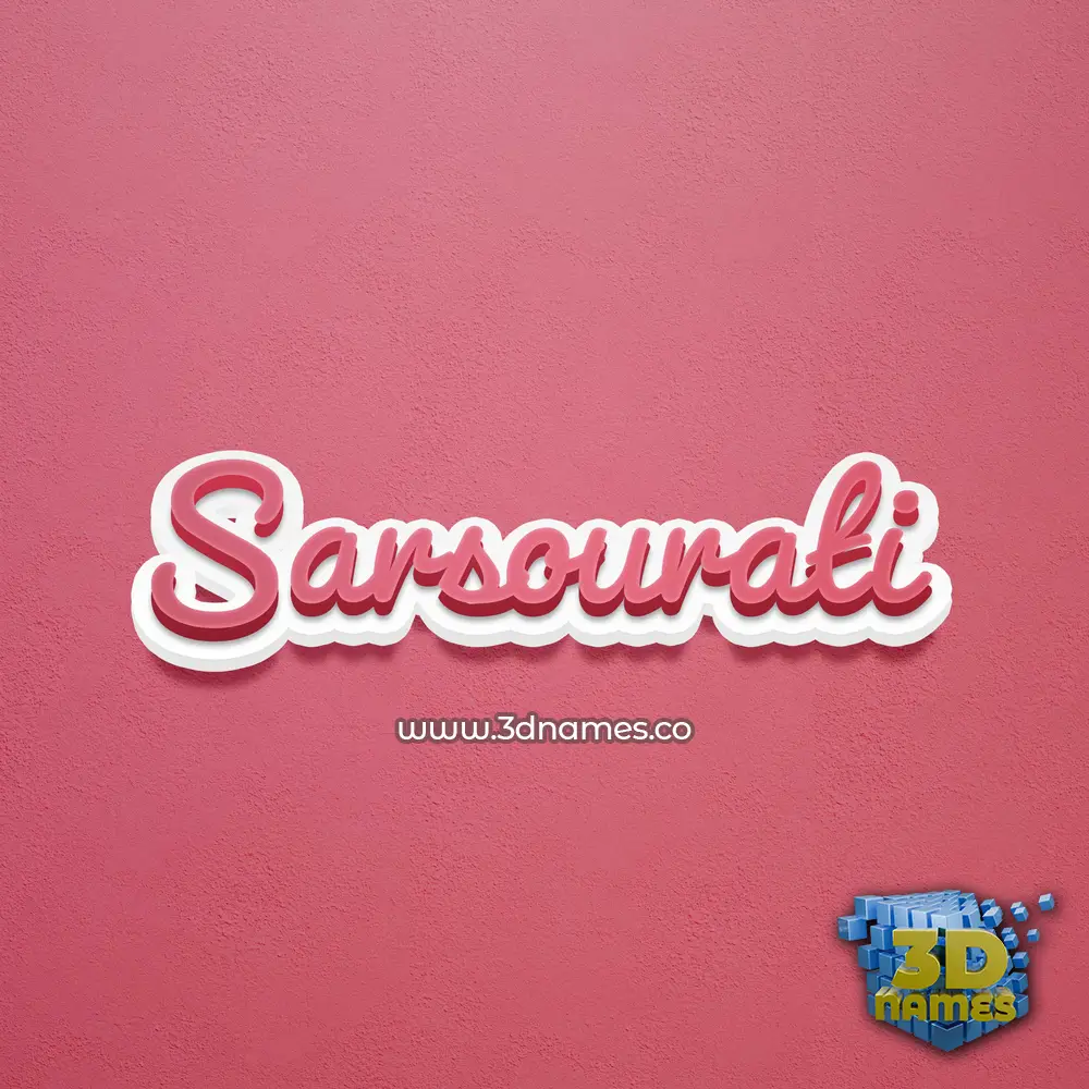 sarsourati in Red Scribble style - 3D name wallpaper