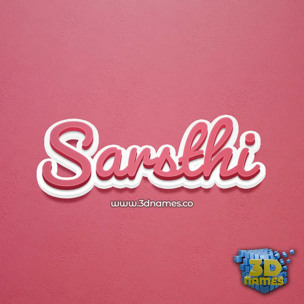 sarsthi in Red Scribble style - 3D name wallpaper