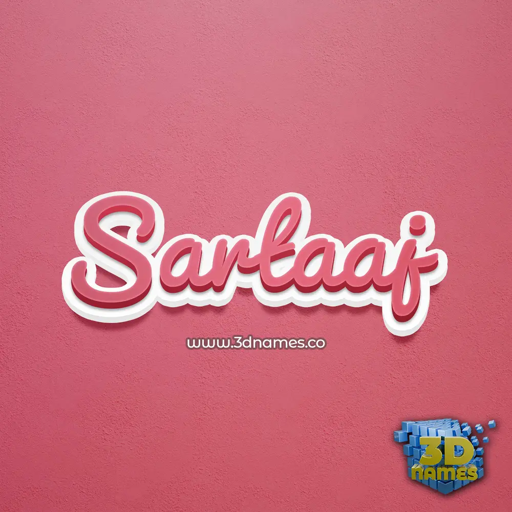 sartaaj in Red Scribble style - 3D name wallpaper