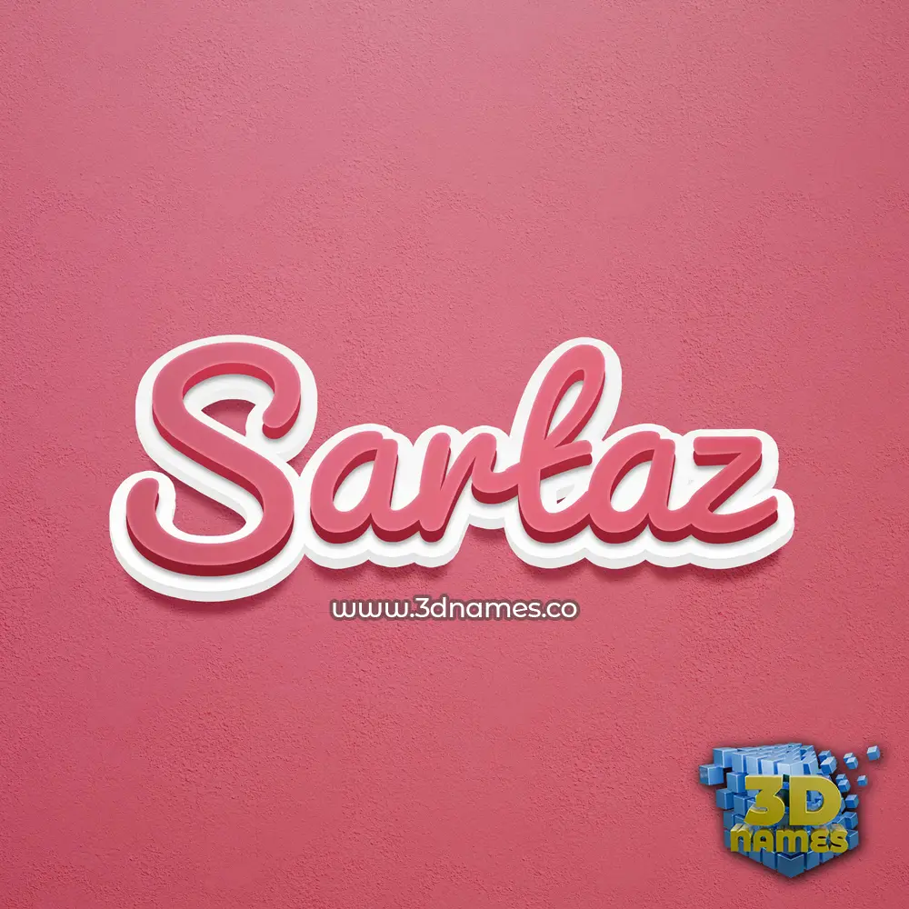 sartaz in Red Scribble style - 3D name wallpaper