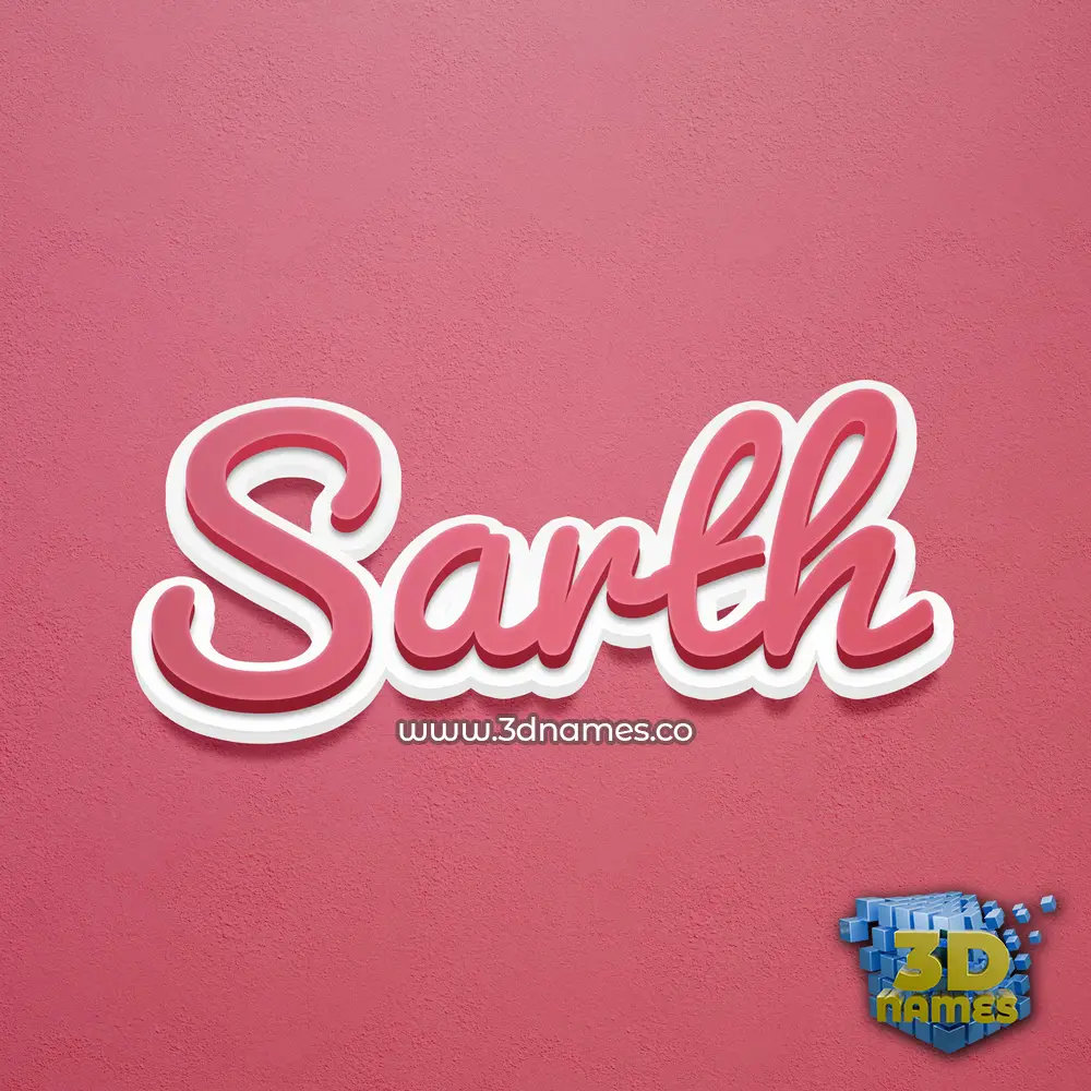 sarth in Red Scribble style - 3D name wallpaper