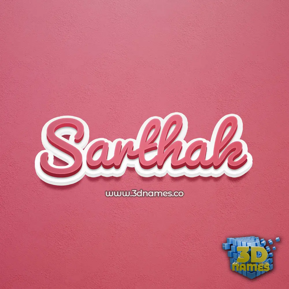 sarthak in Red Scribble style - 3D name wallpaper