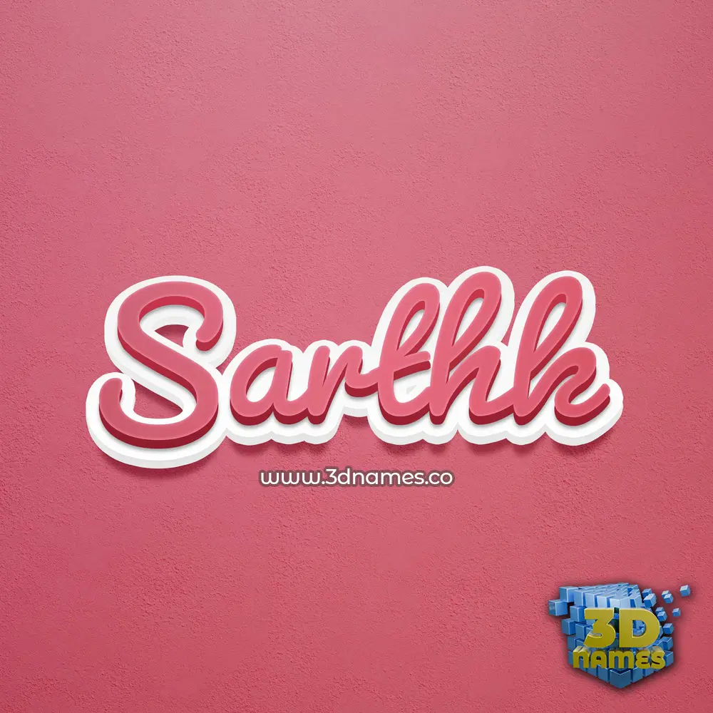 sarthk in Red Scribble style - 3D name wallpaper