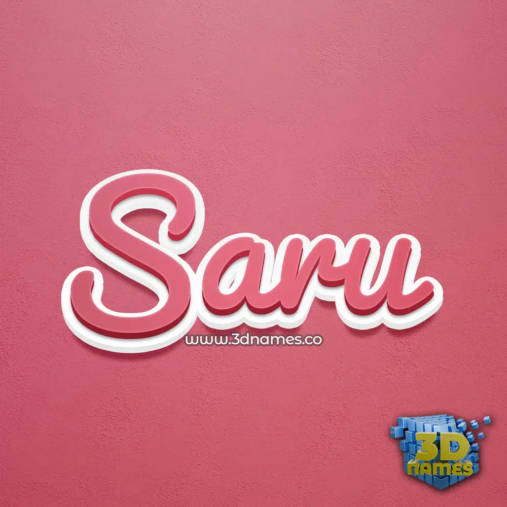 saru in Red Scribble style - 3D name wallpaper