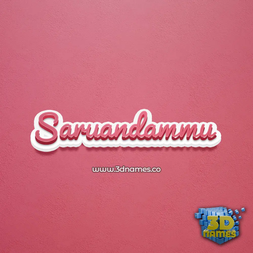 saruandammu in Red Scribble style - 3D name wallpaper