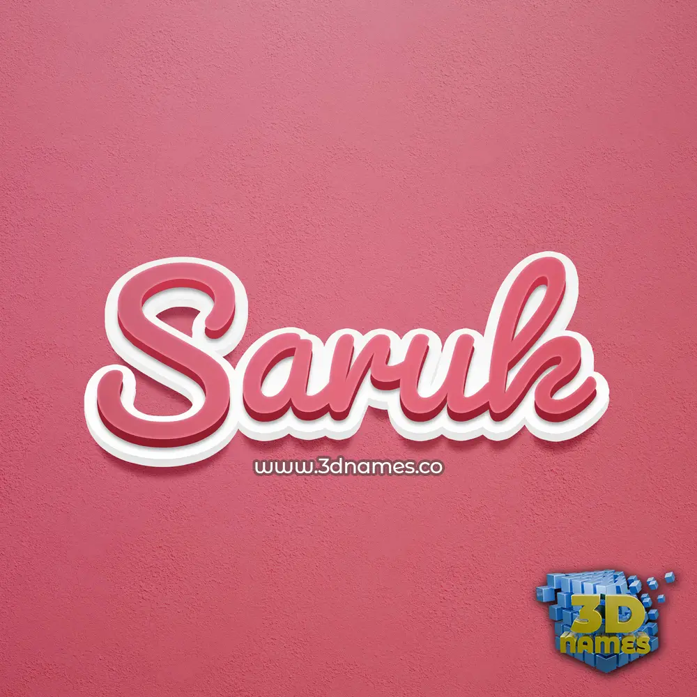 saruk in Red Scribble style - 3D name wallpaper