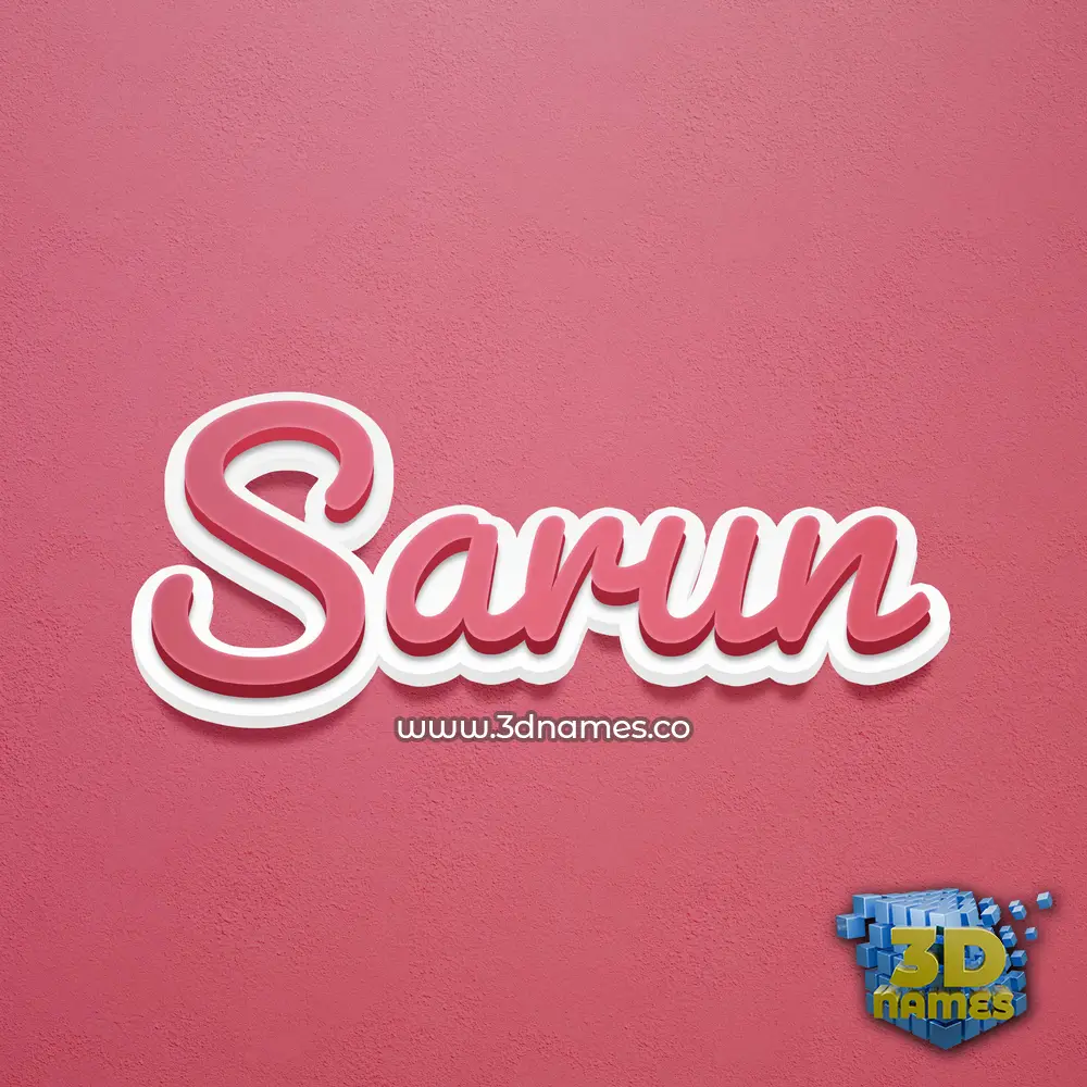 sarun in Red Scribble style - 3D name wallpaper