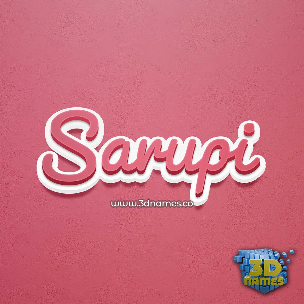sarupi in Red Scribble style - 3D name wallpaper