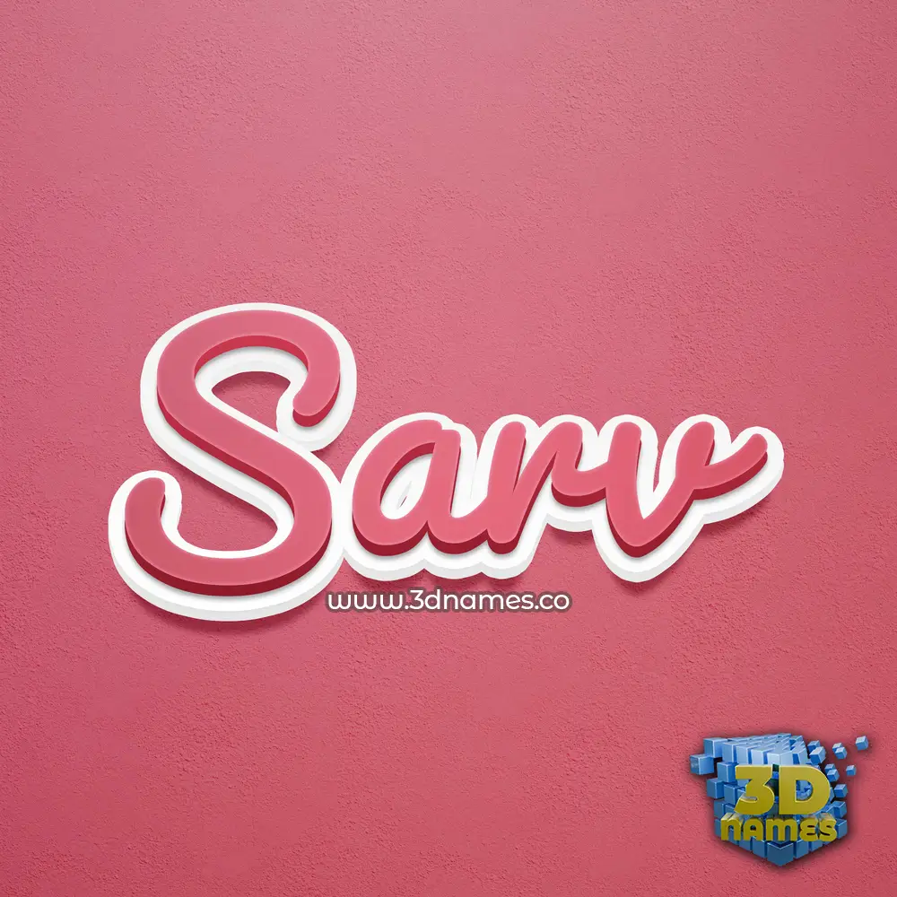 sarv in Red Scribble style - 3D name wallpaper