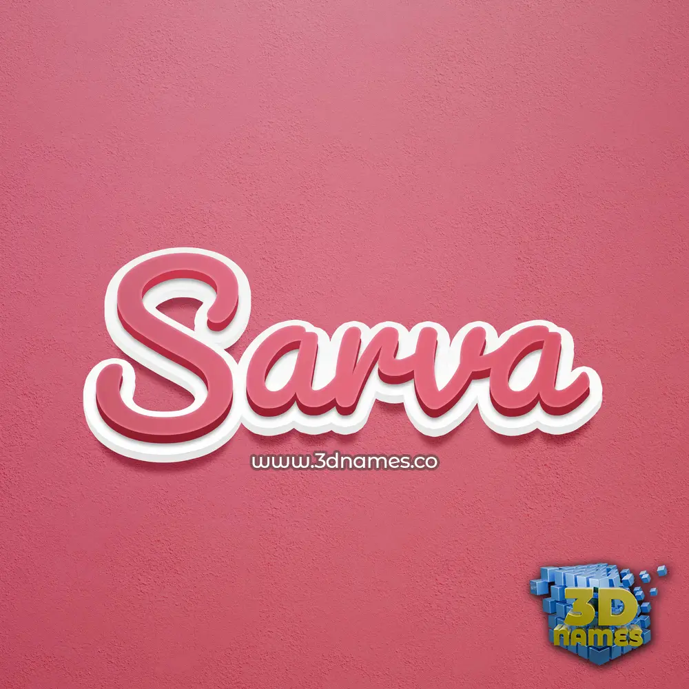 sarva in Red Scribble style - 3D name wallpaper
