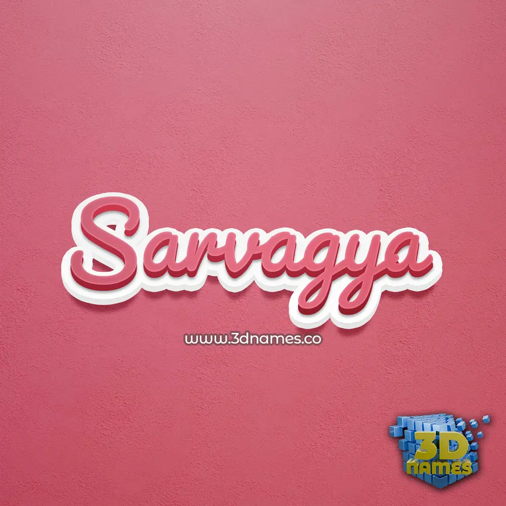 sarvagya in Red Scribble style - 3D name wallpaper