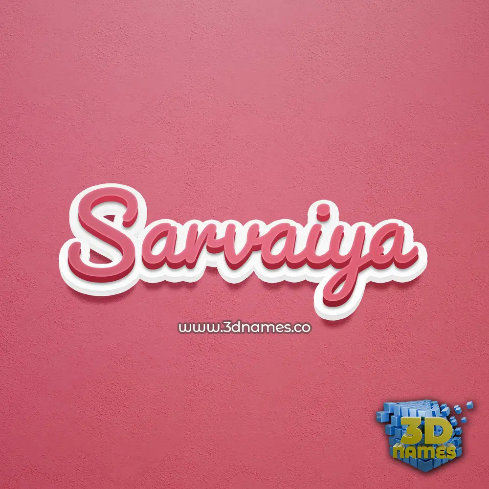 sarvaiya in Red Scribble style - 3D name wallpaper