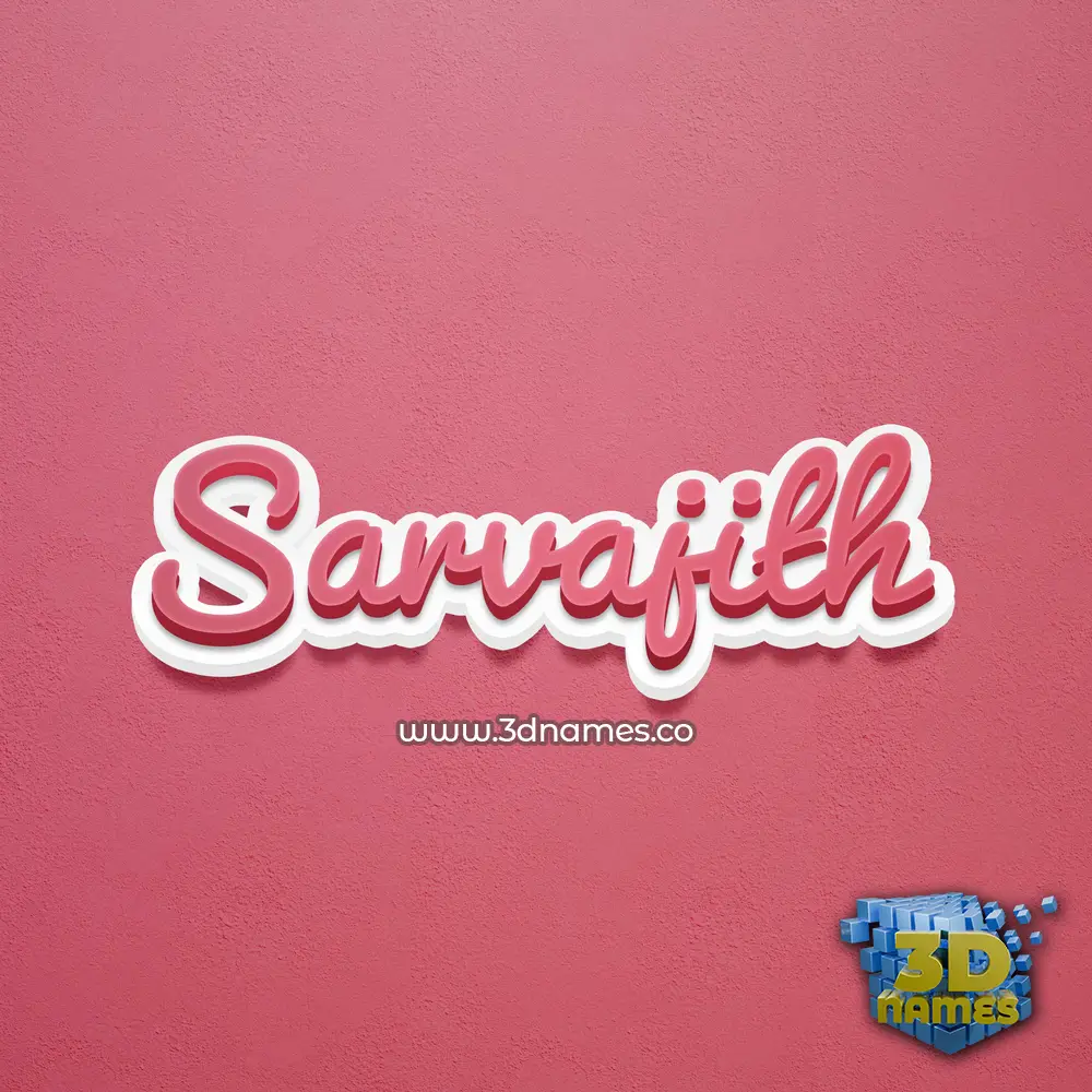 sarvajith in Red Scribble style - 3D name wallpaper
