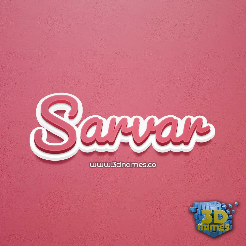sarvar in Red Scribble style - 3D name wallpaper