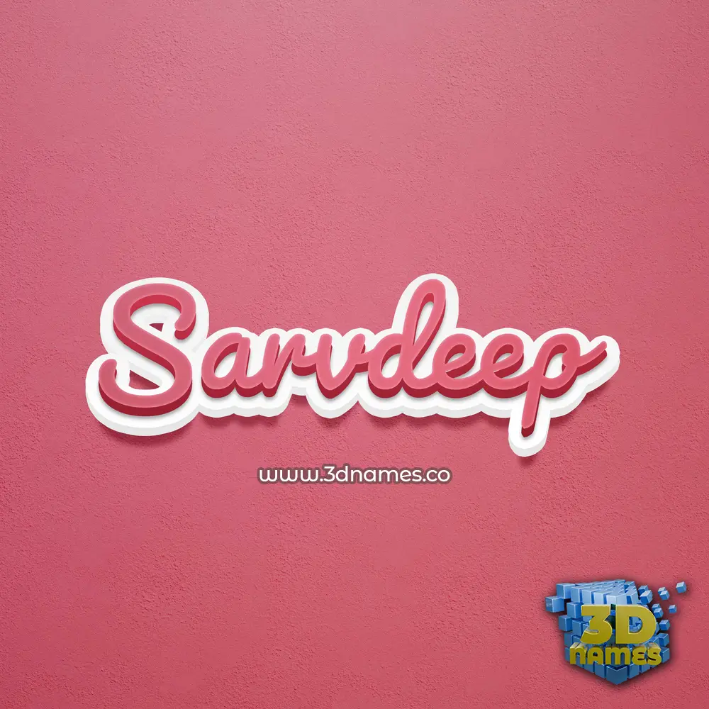 sarvdeep in Red Scribble style - 3D name wallpaper
