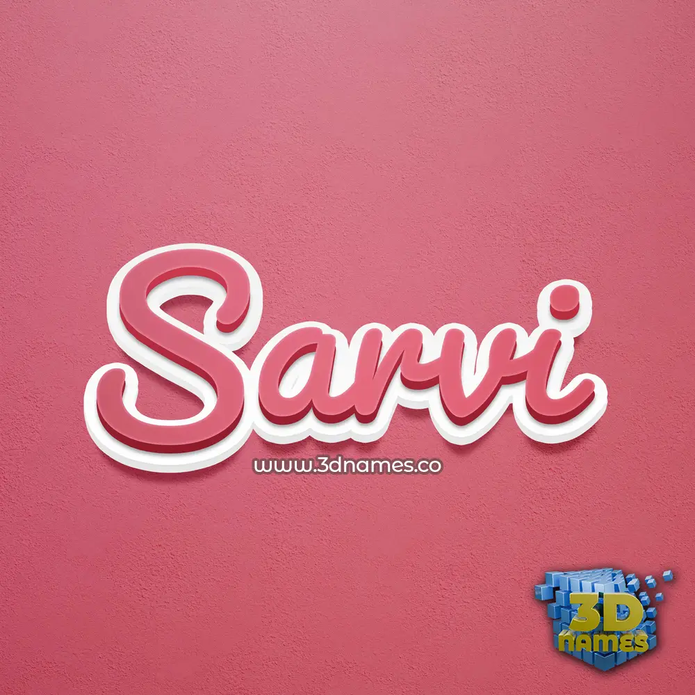 sarvi in Red Scribble style - 3D name wallpaper