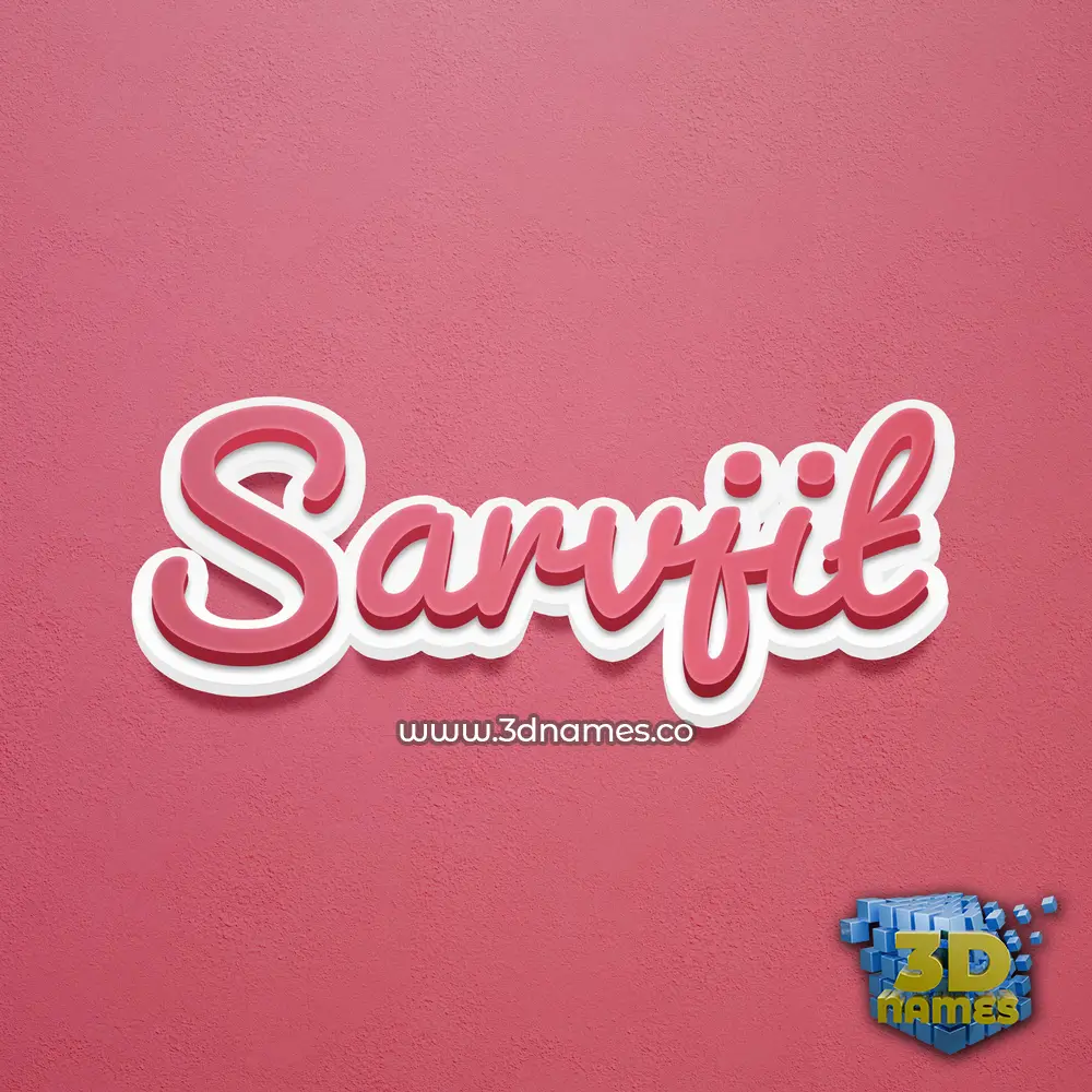 sarvjit in Red Scribble style - 3D name wallpaper