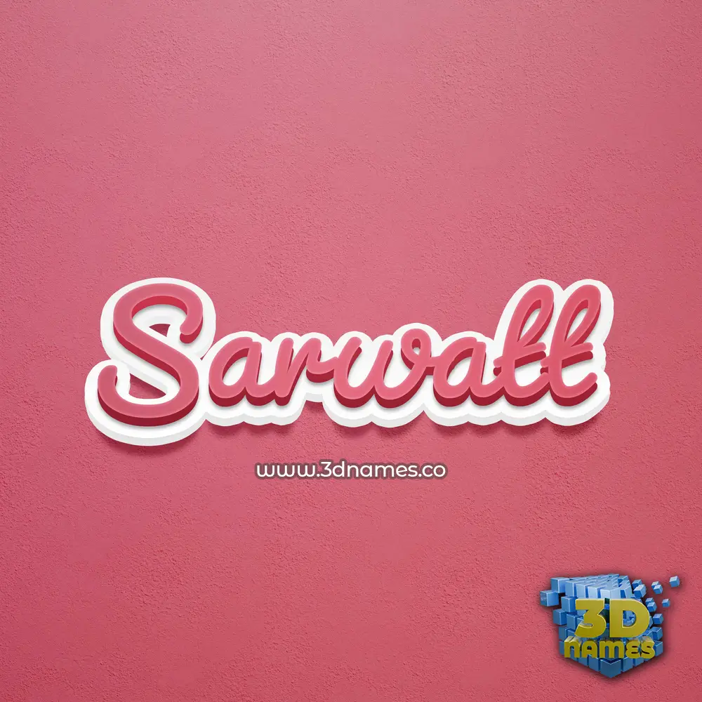 sarwatt in Red Scribble style - 3D name wallpaper