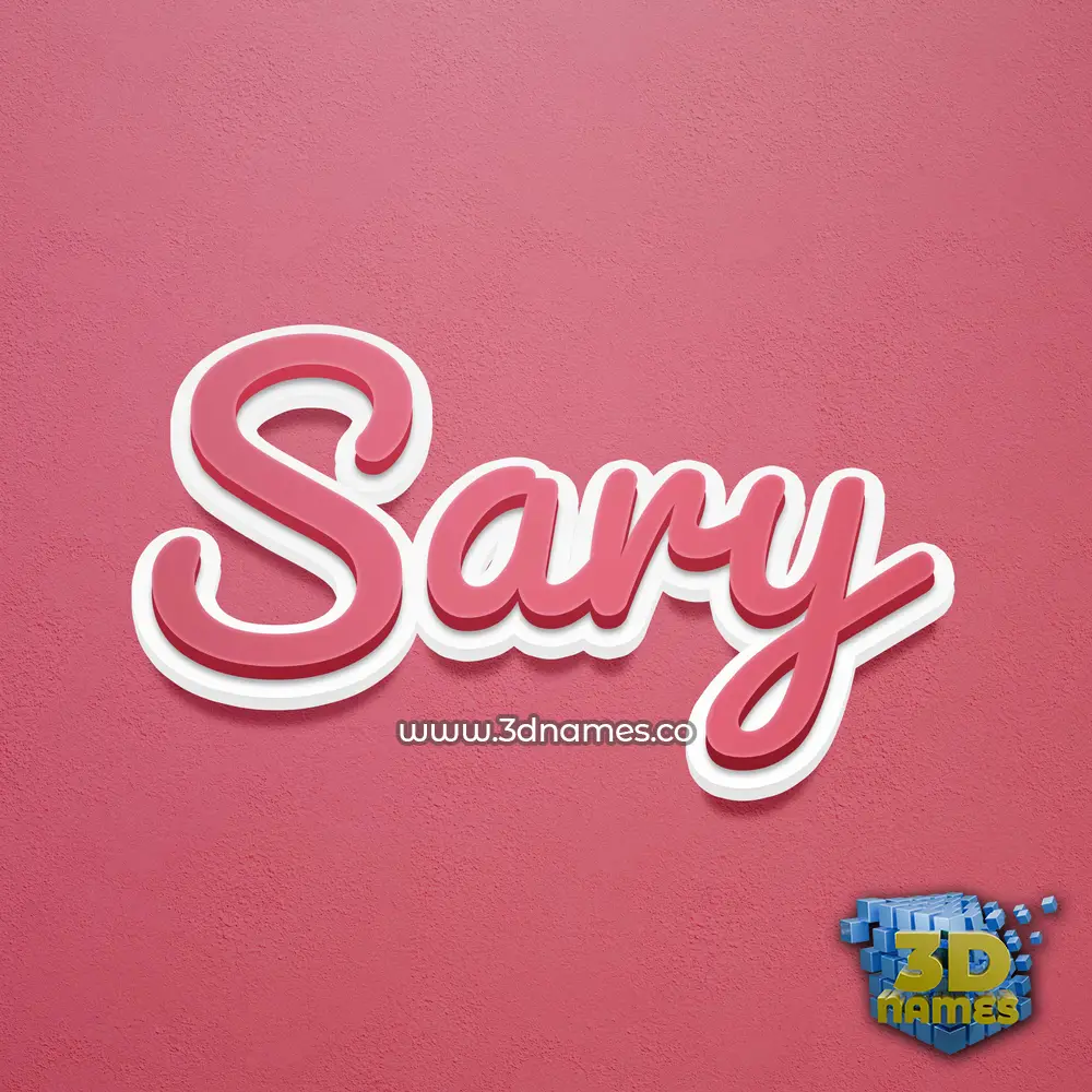 sary in Red Scribble style - 3D name wallpaper