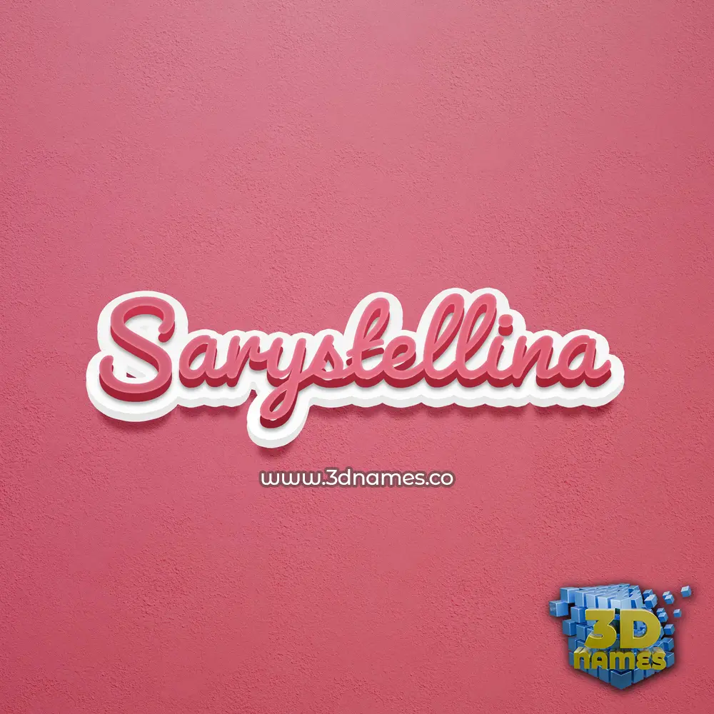 sarystellina in Red Scribble style - 3D name wallpaper