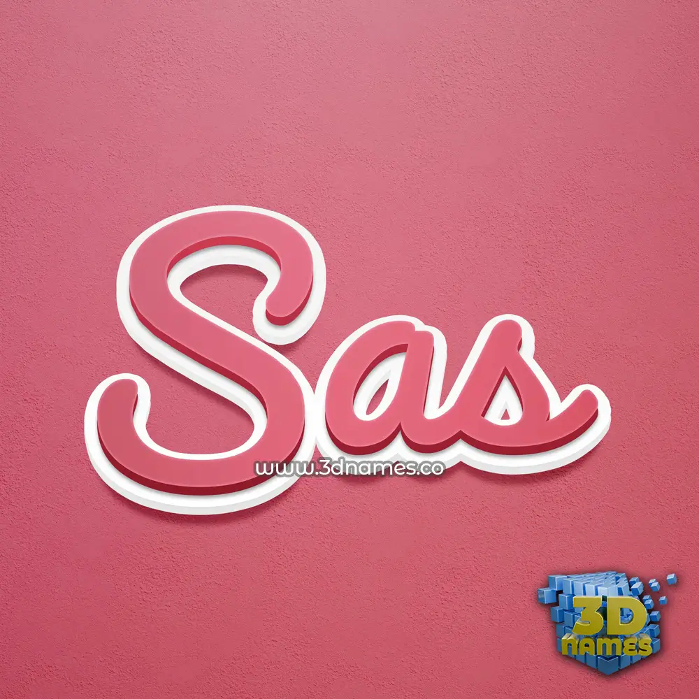 sas in Red Scribble style - 3D name wallpaper