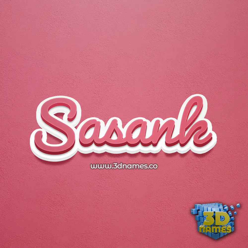 sasank in Red Scribble style - 3D name wallpaper